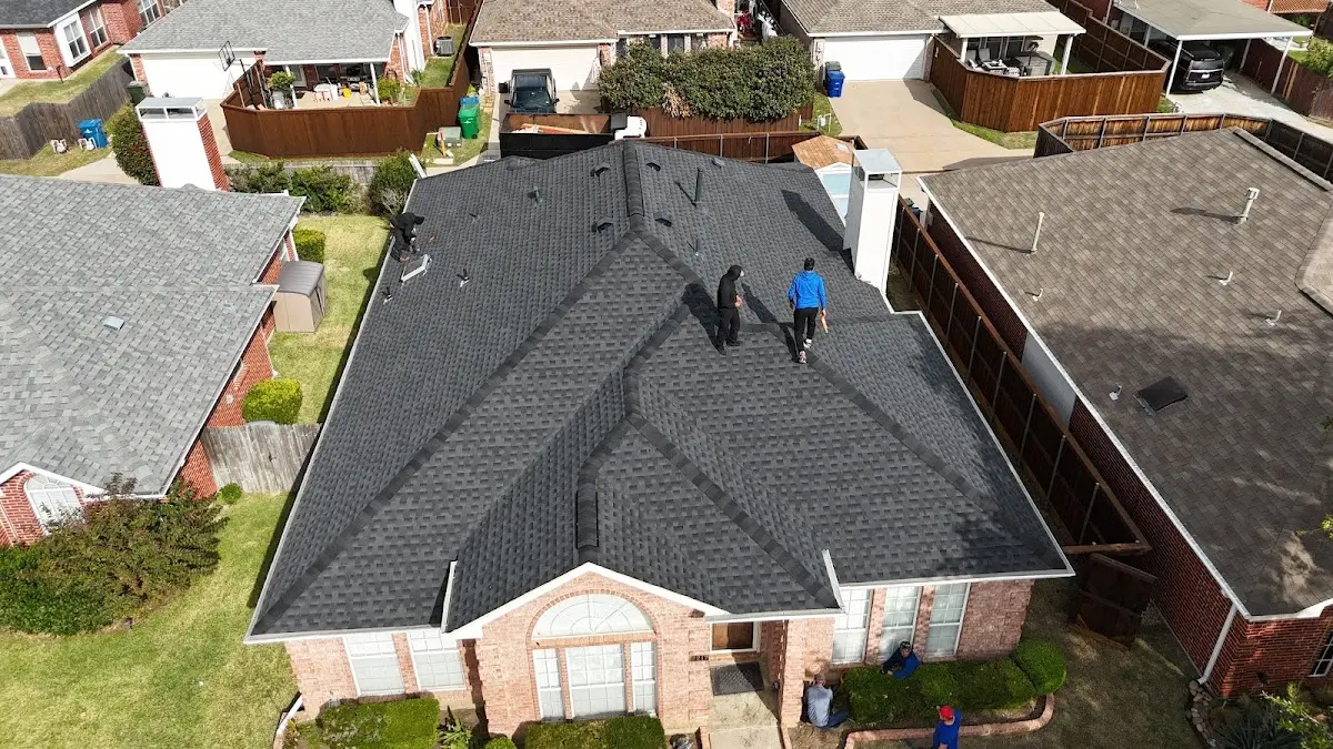 Slate & Tile Roof Repair work in progress on a Angleton property